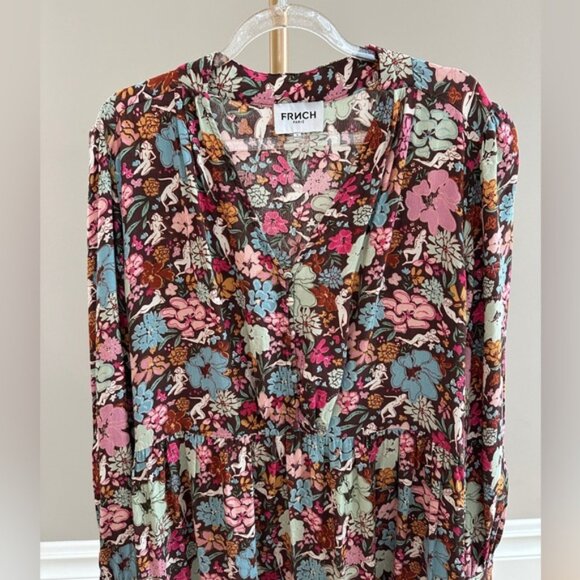 FRNCH Paris Adellia Expression Woven Floral Patterned Boho Dress Small - Picture 2 of 9